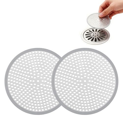 2 PCS Shower Plughole Cover,Stainless Steel Drain Cover，Sink Strainer Protector，Bathroom Sink Strainer,Plughole Hair For Shower, Floor, Reusable, Robust Catcher Sewer Prevent Drain Clog