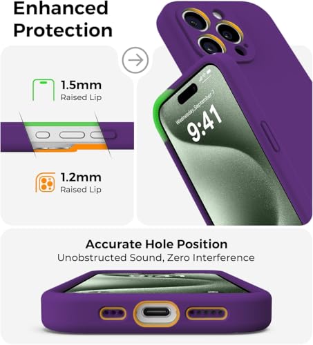 Image of DIZORO Microfiber Square Candy Case Compatible for iPhone 14 PRO MAX, Shockproof Slim Back Cover Liquid Silicone Case -Forest Green (Voilet)