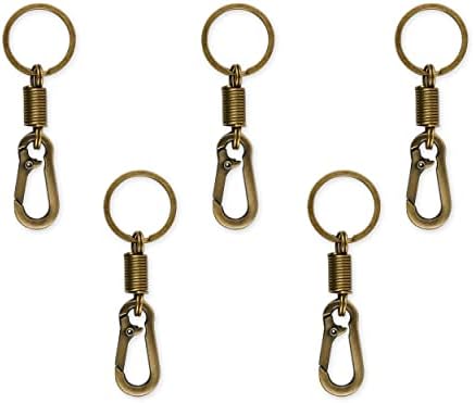 DS. DISTINCTIVE STYLE Carabiner Clip Keyring Stainless Steel Keychain with Snap Hook Quick Release Key Rings