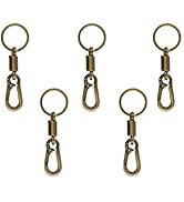 DS. DISTINCTIVE STYLE Carabiner Clip Keyring Stainless Steel Keychain with Snap Hook Quick Releas...