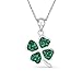 Produktbild Bling Jewelry Keltische Saint Patrick'S Irische Viel Glück Funkelnden Grünen Kristall Klee Kleeblatt Baumeln/Baumeln Anhänger Charme Halskette Für Frauen Jugendliche .925 Sterlingsilber