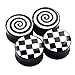Awinrel Checkered and Spiral Saddle Ear Gauges Set UV Acrylic Ear Plugs Tunnel Stretcher Expander Body Piercing Jewelry 4 Pieces 3/4