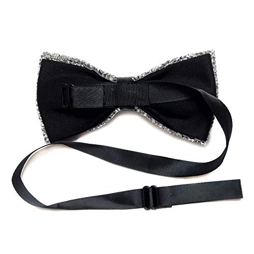 Cangron Men Glitter Sparkly Silver Pre-Tied Bow Ties Crystal Adjustable Bowties Bxz1Ba #TOP1