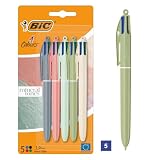 BIC 4 Couleurs Minéral - Stylos-Bille Pointe Moyenne (1,00 mm) - Couleurs...