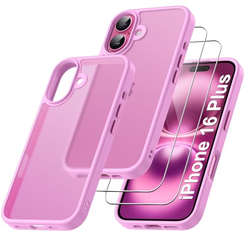 Qasyfanc Handyhülle Kompatibel mit iPhone 16 Pro Hülle mit Kameraschutz und 2 Stück Schutzfolie, Hard PC Nie Vergilbung Case Transparent Militärschutz Kratzfest Fallschutz Schutzhülle, Klar