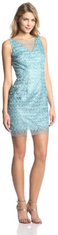 Amazon.com: Hailey by Adrianna Papell Women's V Neck Illusion Lace Dress,  Jade, 2 : Clothing, Shoes & Jewelry