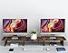 Zimilar Dual Monitor Stand Riser, Monitor Stand with Adjustable Length and Angle, Wood Monitor stand for desk, Monitor Riser for 2 monitors with Storage Space(Rust Brown Large)
