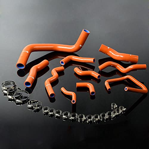 G-PLUS Silicone Radiator Hose Kit Compatible With Nissan Silvia 200SX 240SX S13 S14 S15 SR20DET,Dark Orange
