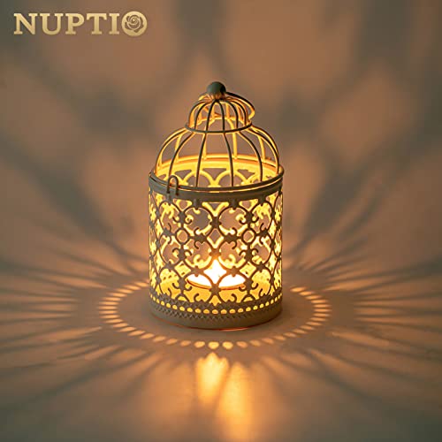 Nuptio 4 Pcs Tealight Candle Holder Round Birdcages Metal Wall Hanging Bird Cage For Small Birds Wedding Party Indoor Outdoor Decoration thumb #2