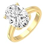 ARAIYA FINE JEWELRY 2 Carat Oval-Shaped Lab Grown Diamond Solitaire Engagement Ring | 14K Yellow Gold Fancy Cut Prong-Set Solitaire Ring Size 10 | D-F Color and VS1 Clarity