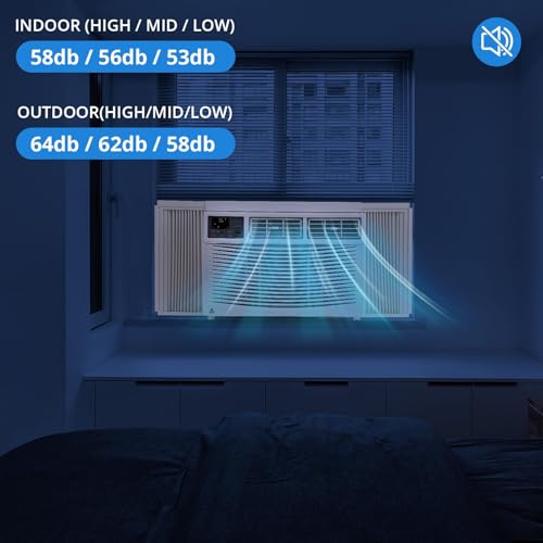 8,000 BTU Window Air Conditioner for 350 Sq.Ft, 3 Fan Speeds, Remote & Smart App Control, Easy Install Kit, White - Additional View