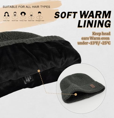 Image of Wmcaps Warm Beanie for Men Women, Fleece Lined Beanie Warm Winter Caps Unisex Fashion Knit Cuffed Cap
