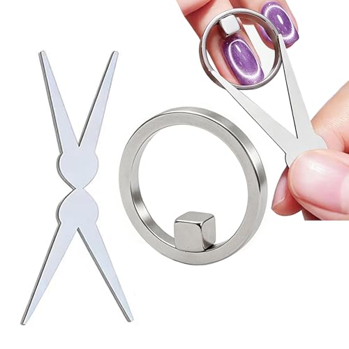 Ring Cat Eye Magnet Tool for Cat Eye Gel Polish, Create Perfect Halo & Black Hole Cat Eye Nails, Magnetic Nail Art Tool with Stabilizer for Beginners DIY Salon, NAT297-Square)