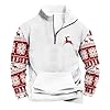 Christmas Jumpers for Men 2025 Nordic Style Lightweight Reindeer Printed Jumper, Stand Collar Long Sleeve Pullover Top, Christmas Jumper Xmas Jumper Sweaters for Men UK Sizes S-5XL #3