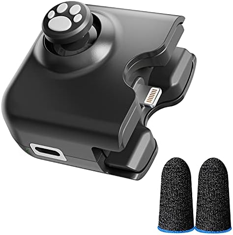 IFYOO YAO L1 Pro Mobile Game Controller Joystick for iPhone (iOS 13.4 or Later), Gaming Gamepad for PUBGG Mobile, Call of Duty Mobile(CODM), Wild Rift, Genshin Impact, with 2 pcs Finger Sleeve - Black