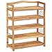 Tidyard Scarpiera a 5 Livelli in Legno Massello di Acacia,Portascarpe in Legno Massello,Scaffale Portascarpe in Legno Massello 64x26x80 cm