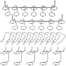 17Pcs Stainless Steel Pegboard Screwdriver Pliers Holders Set Contains Double Loop Pegboard Hooks, Multi-Ring Peg Board Hangers, Double-Ring Shelving Display Hook for Hand Tools