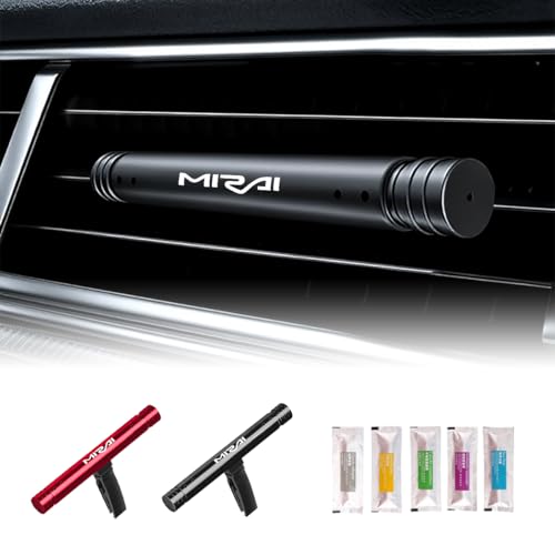 ミライ 専用 車用 芳香剤 カーエアコン 消臭 MIRAI 新型 ミライ カスタム アクセサリー 車の芳香剤 エアコン吹き出し口取付 金属製 5種類の香り棒は交換できます 美しく実用 車載便利グッズ おしゃれ 内装パーツ カー用品(1個 ブラック)