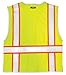 Kishigo Premium Brilliant Series Heavy Duty Unisex Reflective Safety Vest 1510, ANSI Type R / Class 2 Compliant, 6 Pockets Including Radio & Pencil Pocket, Silver Reflective Lining & Trim (Lime, L)
