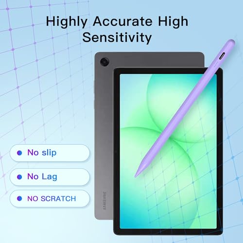 Image of Tab A11+ Stylus Pen for Samsung Galaxy Tab A11 /A9 /A9+Plus Android Tablet Fast Charging, Precise S Pencil Touchscreens Stylists (Purple)