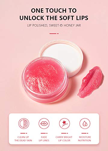Lip Scrub, (Peach) Lip Scrubs Exfoliator & Moisturizer, Vegan Cruelty-Free Lip Sugar Scrub, Natural Gentle Lip Treatment, Dry Lip Treatment Polish & Lip Exfoliator By Samnyte #TOP1
