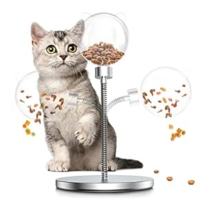 Interaktives Katzenspielzeug,Katzen Snack Spielzeug, TOMXCUTE Hundefutter Spielzeug Futterball Interaktives für Katzenspielzeug, Ausbildung Intelligenzspielzeug für Katzen Klein Hunde Welpen- Silver