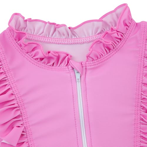 Baby Girls Swimsuits Toddler One Piece Bathing Suits Cute Zipper Swimwear with Bow Headband 1-5T2