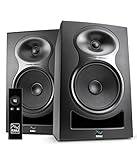 KALI AUDIO MM-6 6-Inch Multimedia Bookshelf Speakers Pair - 80W Powered Speakers with Boundary EQ Settings & Remote Control - RCA, Optical, S/PDIF, XLR Inputs - Professional Home Audio Speakers System