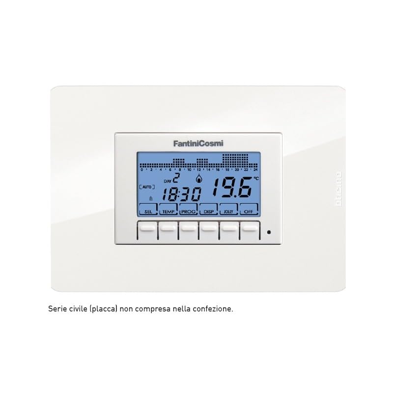 CH143AK Cronotermostato Settimanale da Incasso 230V Bianco Sabbia Antracite Fantini Cosmi