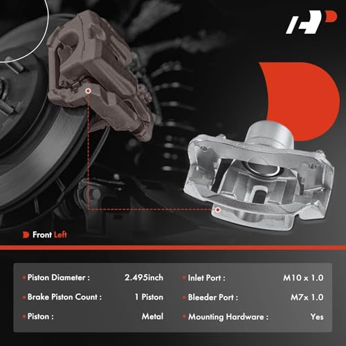 A-Premium Disc Brake Caliper Assembly with Bracket Compatible with Select Toyota Models - Highlander 2001 2002 2003 2004 2005 2006 2007, L4 2.4L, V6 3.0L, V6 3.3L - Front Left Driver Side by A-Premium - Image 2
