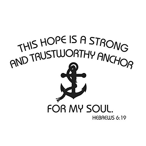 This Hope Is A Satrong And Trustworthy Anchor For My Soul Inspirational Wall Quote Vinyl Bible Wall Decal Wall Sticker Words Anchor Wall Mural Home Art Decor Dark Brown #TOP2