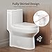 DeerValley Compact One Piece Toilet with Comfortable Seat Height Modern Standard Toilet for Small Bathroom Dual Flush 1.1/1.6 GPF Powerful & Quiet 12'' Rough-In Skirted Toilets