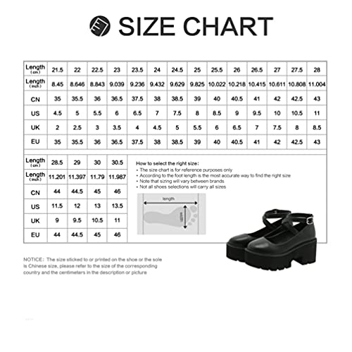Eringogo Platform Sandals Platform Heels Womens Platform Round Toe Pumps, Cross Ankle Strap Buckle Shoes Punk Gothic Chunky Block Heel Uniform Dress Sandal Shoes Sandalias Para Mujer Black Heels #TOP6