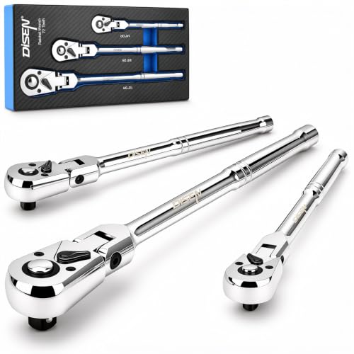 DISEN 3-Piece Flex-Head Ratchet Wrench Set