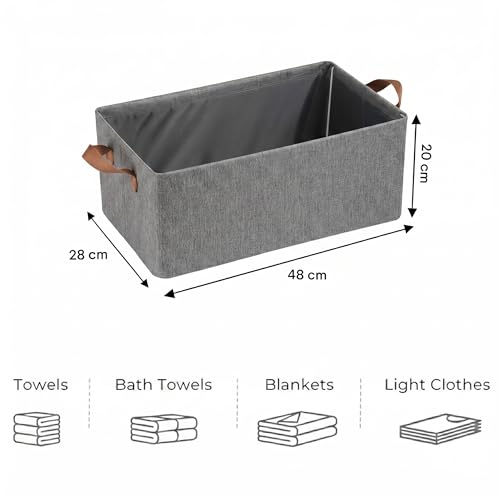 Image of PRIME PICK XL Oxford Cloth Organizer jeans, t-shirts, sweaters, socks, towels, and daily essentials neatly in wardrobes, shelves, or closets in bedrooms and living spaces. (Pack of 3)
