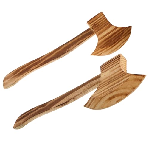 HAMPPLIES 2 Pièces Hache Bois Halloween Lot de Jouets Bois Accessoires Cosplay Garçon Fille Décoration Survie Sécurisée pour Fille Garçon