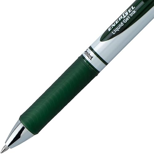 Miniatura 3 de Pentel EnerGel RTX Bolígrafo de gel líquido retráctil, (0.028 in) línea media, tinta verde bosque, paquete de 3