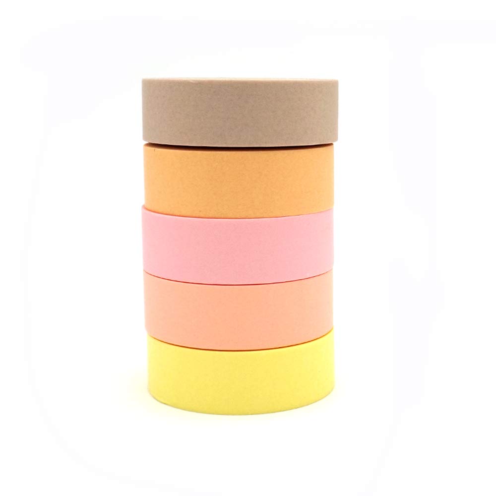 ERCENTURY Washi - Juego de 5 rollos de cinta adhesiva decorativa, para bricolaje, manualidades, álbumes de recortes