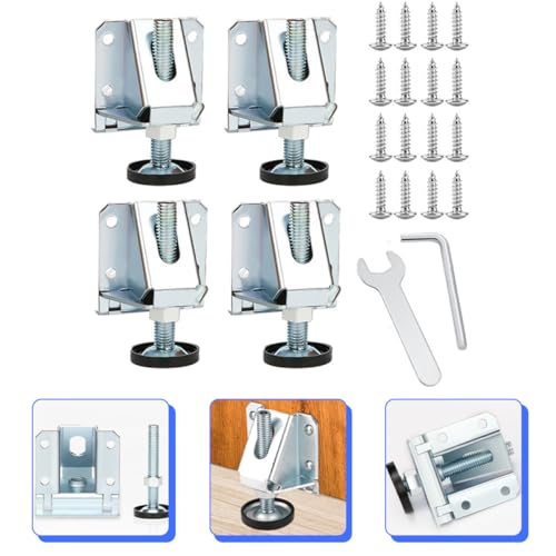 Patas regulables para muebles en acero laminado frío con tornillos pack de 4 8