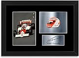 niki lauda autogramm original Gerahmt Poster mit Autogramm, Motiv: Niki Lauda 3 Times F1 Weltmeister, gerahmt, A4