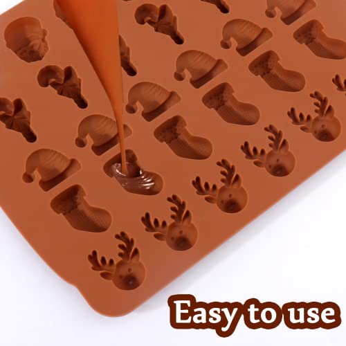 image for AIERSA Christmas Chocolate Molds Silicone, 2 Pcs 30 Cavity Christmas M