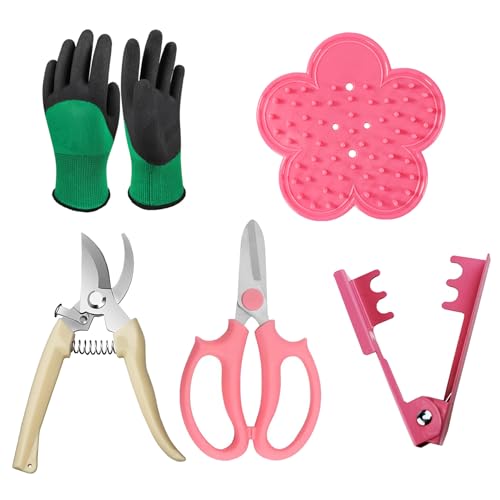 Floral Tool Kit, Rose Thorn Stripper Tool Garden Pruning Shears Scissors Kit, Glove for Floral...