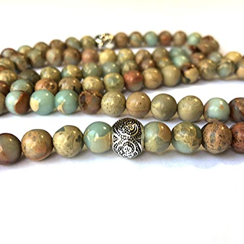 Men Women 108 Bead African Jasper 8Mm Mala Beads - Yoga Meditation Mala Bracelet #TOP5