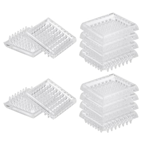 Image of sourcing map 12 Pcs Carpet Protectors Spiked Caster Cups 1.89" Square Spiked Furniture Cup Furniture Carpet Protectors for Furniture Legs Table Chair Sofa