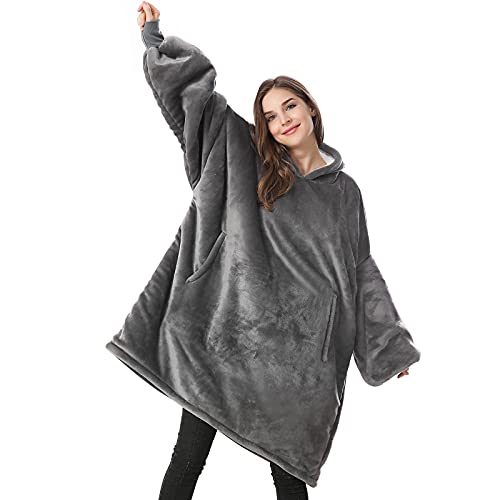 Wearable Blanket,Oversized Hoodie,Blanket Hoodie, w/ Cozy Warm Soft,Unisex Sherpa Blanket, Oversized Sweatshirt Size Fits All, Venustas Wearable Blanket Hoodie for Men & Women,Sherpa Wearable Blanket