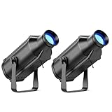 Fancybling LEKO Profile Stage Spotlights, 100W RGB COB Lights, Zoom Control & DMX512 Par Ellipsidal Lights, 7CH Manual Focus LED Spotlight for Show Stage Performance Event, 2 Pack