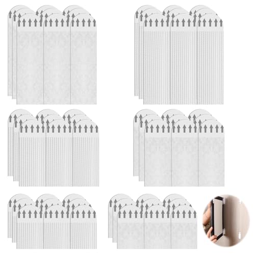 Dupoem 36 Paar Tafel-Aufhänger, starke und abnehmbare Klebestreifen für Bilderrahmen, ohne Bohren, für Bilder, Kunstwerke – sichere Befestigung, unsichtbar