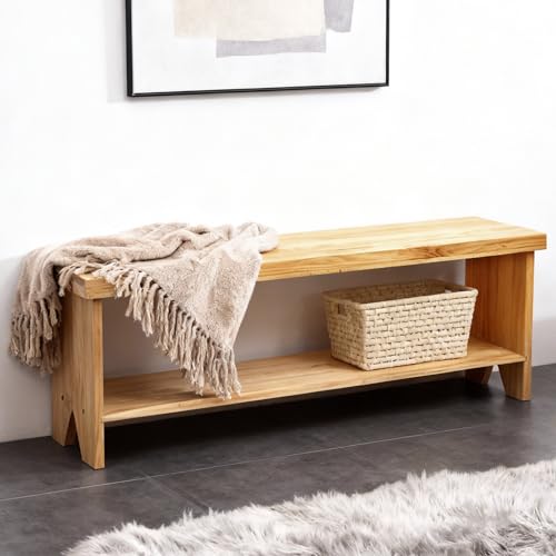 Banco estrecho de madera para optimizar espacio en pasillos 4