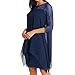 Produktbild CixNy Damen Kleider Sommer Knielang, Tüllkleid Abendkleid Cocktailkleider Brautjungfernkleid Crinoline Kleid Chiffon Overlay Dreiviertel Spitzenkleid Übergröße Rot Schwarz Blau S-5XL