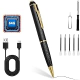 HIGSEEU 64GB Mini Camera, 1080P HD Pen Camera, Portable Security Camera with 300 Min Battery, Metal...